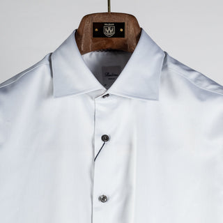 Stenstroms Light Grey Twill Shirt (on model)
