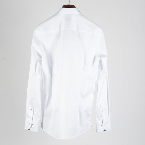 Stenstroms White Twill Casual Shirt (fabric detail)