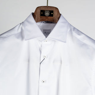Stenstroms White Twill Casual Shirt (on model)