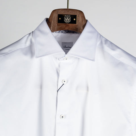 Stenstroms White Twill Casual Shirt (on model)