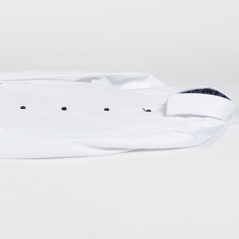 Stenstroms White Twill Shirt - Sweden (buttonhole detail)