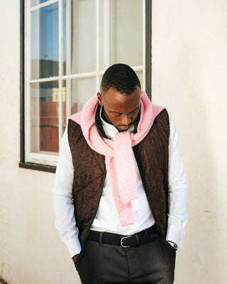 Waterville Brown Quilted Vest — back