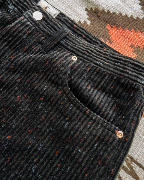 Front pocket and copper rivet on the Night Sky Donegal corduroy pants