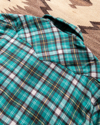 Western yoke and back of the Thousand Lakes Plaid flannel shirt