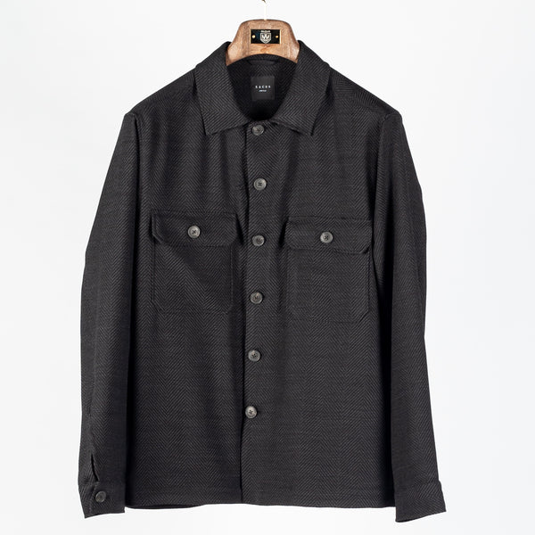 Charcoal 31202 Herringbone Shacket
