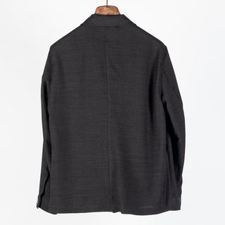 Xacus charcoal herringbone shacket, back view