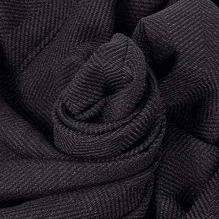 Xacus charcoal herringbone shacket, fabric close-up