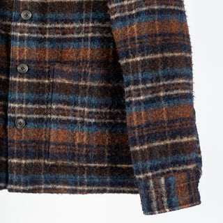 Xacus multi plaid overshirt, lower pocket and cuff detail