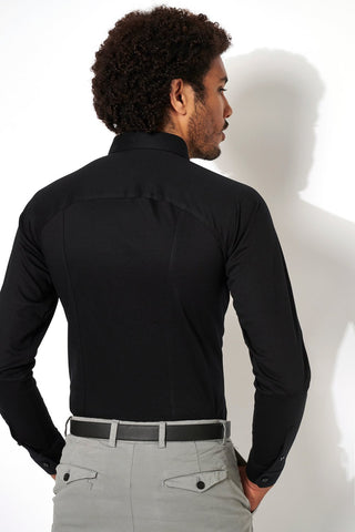 Desoto Black Stretch Pique Shirt 4