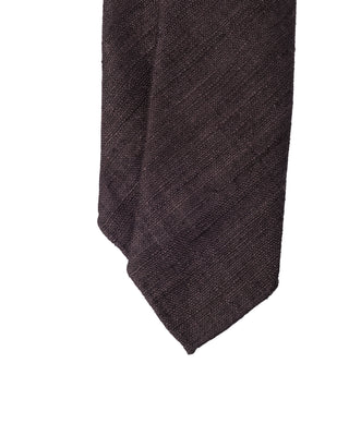 Drake's Black Tussah Silk Tie 3