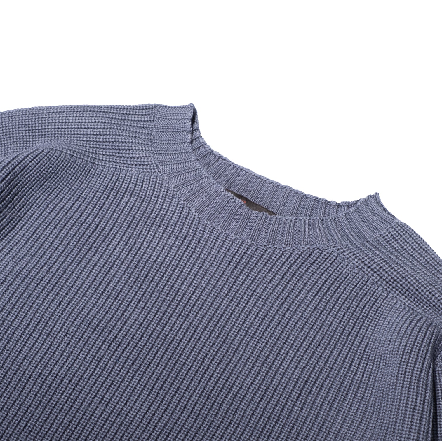 Blue High Neck Ribbed Swetaer – Mr.Derk