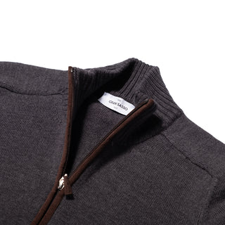 Gran Sasso Grey Full-Zip Wool Sweater 2