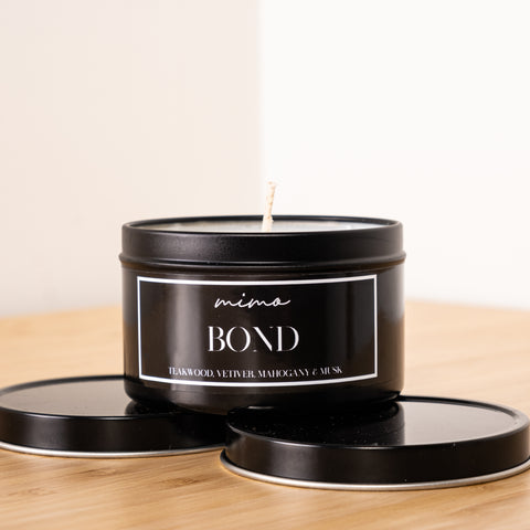 Mimo Bond Black Tin Candle 1