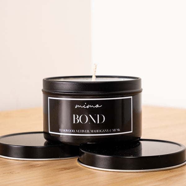 Bond Black Tin Candle