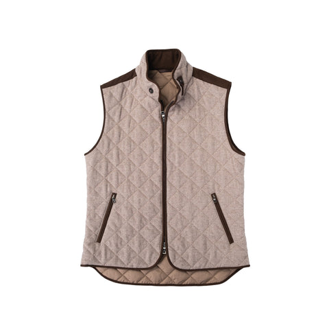 Waterville Tan Herringbone Vest 1