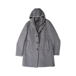 Fradi Grey Hooded Pea Coat 1