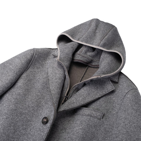Fradi Grey Hooded Pea Coat 2