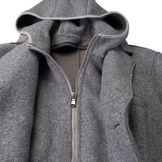 Fradi Grey Hooded Pea Coat 5