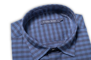 Stone Rose Navy Check Shirt 2