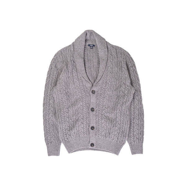 Grey Cable Knit Cardigan