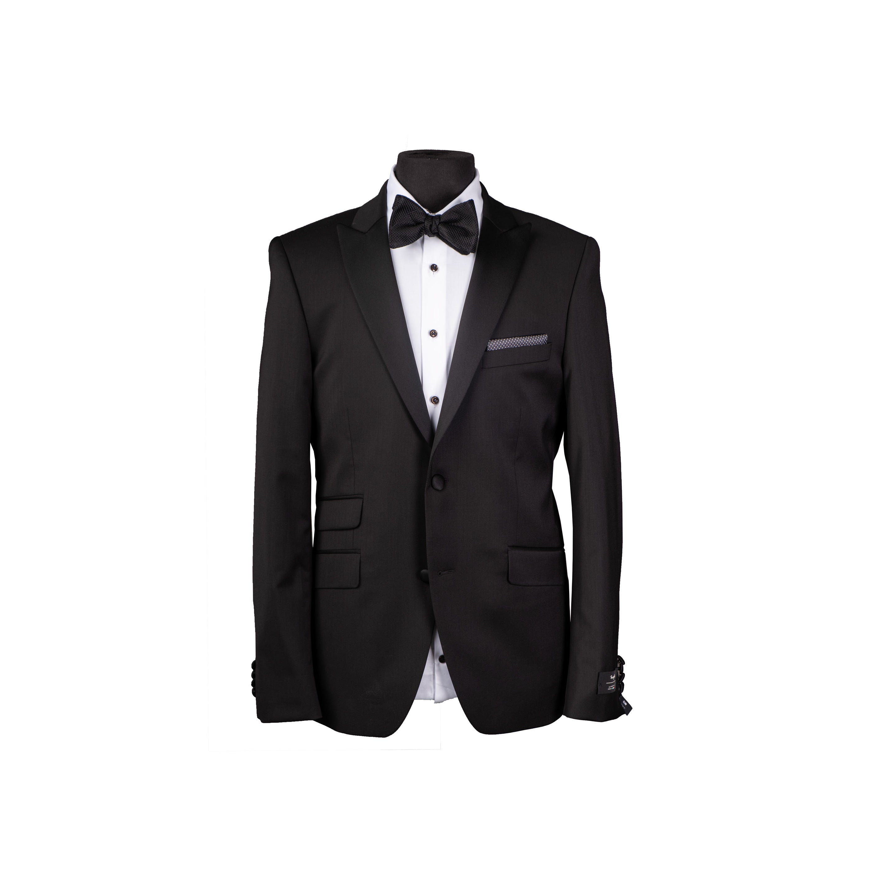 Peak clearance lapel tuxedo