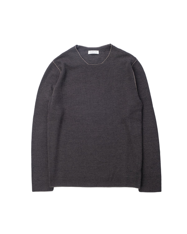 Green Waffle Crew Neck Sweater