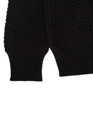 Gran Sasso Black Textured Crewneck Sweater 2