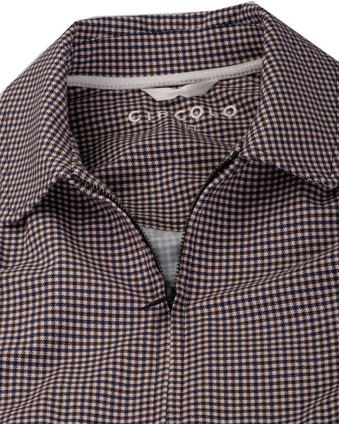 Circolo Brown Gingham Jersey Bomber 4