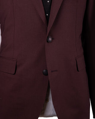 Tagliatore Burgundy Stretch Wool Suit 4