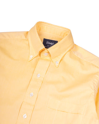Drake's Yellow Pinpoint Oxford Cotton Cloth Button-Down Shirt 5