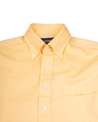 Drake's Yellow Pinpoint Oxford Cotton Cloth Button-Down Shirt 1