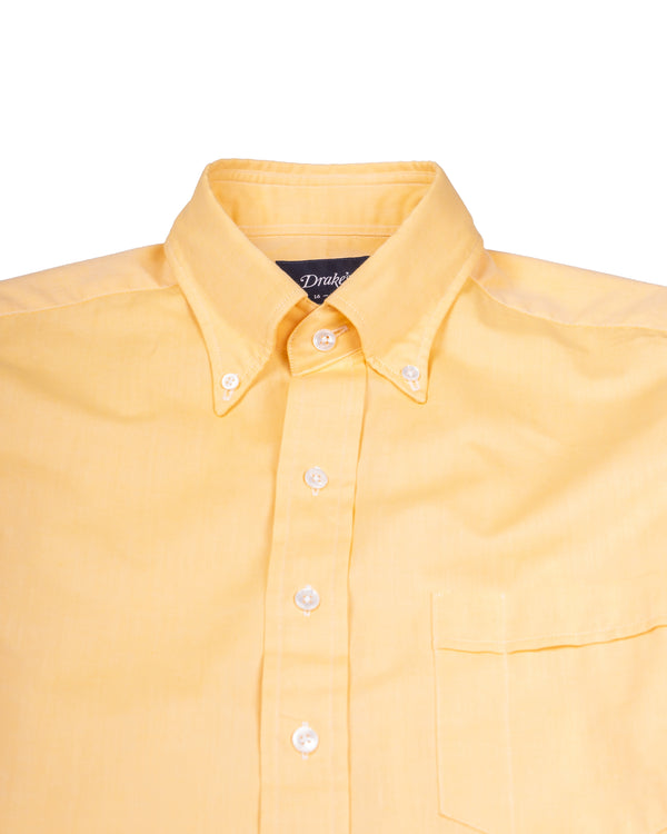 Yellow Pinpoint Oxford Cotton Cloth Button-Down Shirt