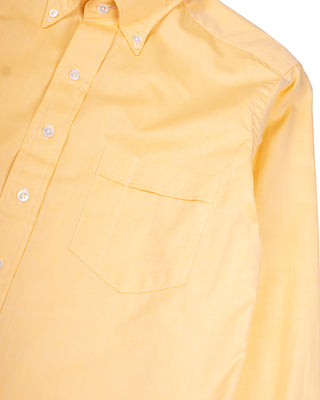 Drake's Yellow Pinpoint Oxford Cotton Cloth Button-Down Shirt 3