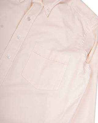 Drake's Ecru Pinpoint Oxford Cotton Cloth Button-Down Shirt 3