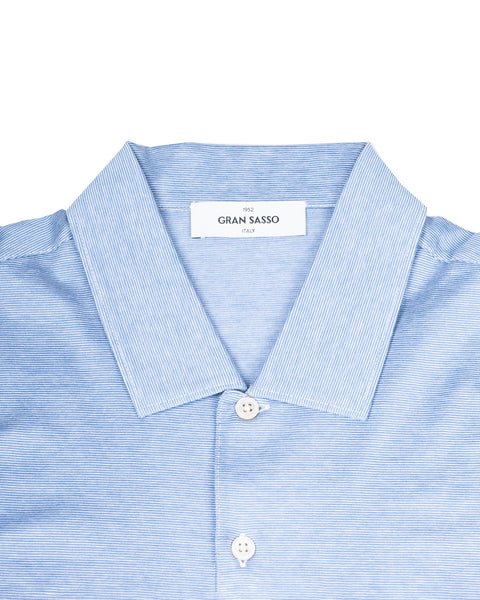 Gran Sasso Blue Stripped Short Sleeve Polo 6