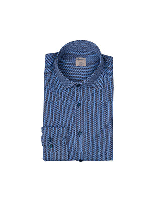 Stenstroms Stretch Blue Pattern Dress Shirt 1
