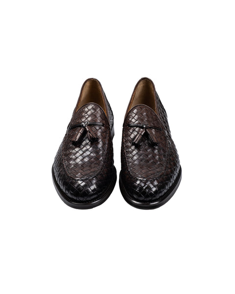 Doucal’s Brown Woven Leather Slip On 3