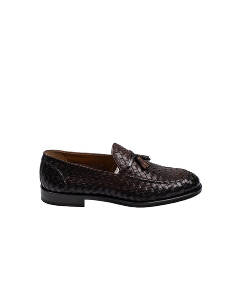 Doucal’s Brown Woven Leather Slip On 2