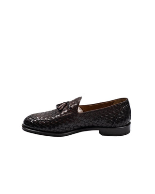 Doucal’s Brown Woven Leather Slip On 4