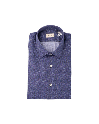 Xacus Blue Floral Washed Shirt 1