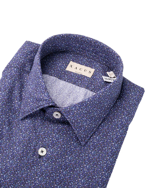 Xacus Blue Floral Washed Shirt 2