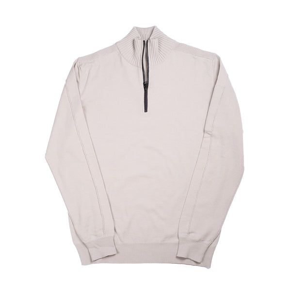 Beige Quarter Zip Knit
