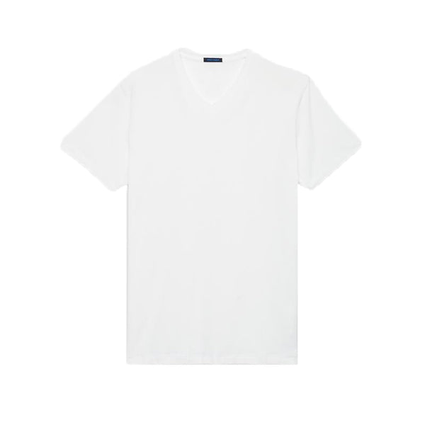 Essential V Neck White Pima Tee